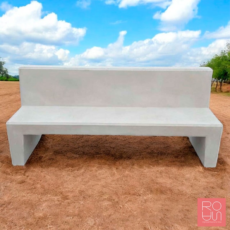 Banc de formigó U amb respatller